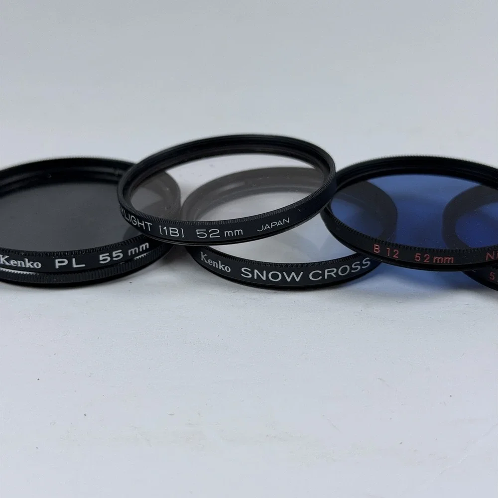 Lot‎ of 4 Vintage Camera Lens Filters Kenko Nikon 52mm 55mm Japan Optics